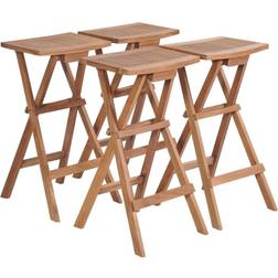 vidaXL Tabourets De Bar Pliables 4 pcs Bois De Teck Massif