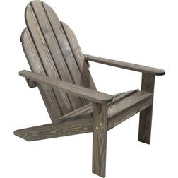 ECD Germany Fauteuil De Jardin En Bois Massif De Pin / épicéa Adirondack Chaise Longue Gris