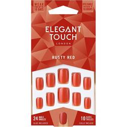 Elegant Touch False Nails Squoval Short Length Rusty