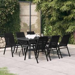 vidaXL black, length Garden Patio Dining Set