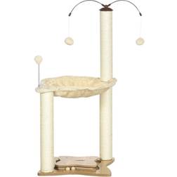 Pawhut Cat Tree for Cats w/ Scratching Posts Hammock, Toy Ball