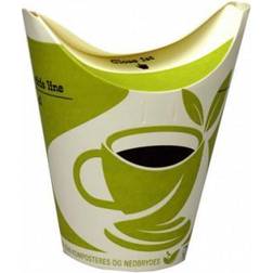 Diverse Kaffebæger m/butterflylåg bio Grøn/Hvid 30 cl ps/40 stk