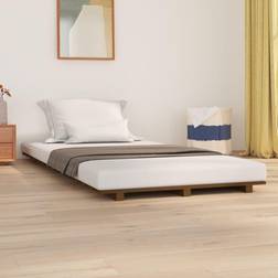 vidaXL honungsbrun 100x200 massiv furu Sängram