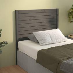 vidaXL De Cama Madera Maciza De Pino Gris 81x4x100 cm Cabecero