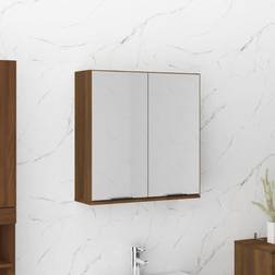 vidaXL Armadietto A Specchio Da Bagno Rovere Marrone 64 x 20 x 67 cm