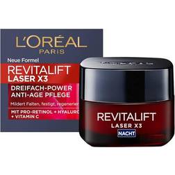 L'Oréal Paris Revitalift Laser X3 Triple Power Anti-Age Night Care con Pro-Retinolo Acido Ialuronico Vitamina C Crema Antirughe 50 ml