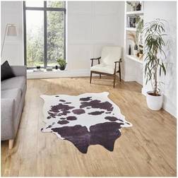 Think Rugs Faux Cow Print Black, White