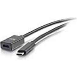 C2G 3ft USB-C to C 3.1 Gen 2 Male to Female Extension 10Gbps
