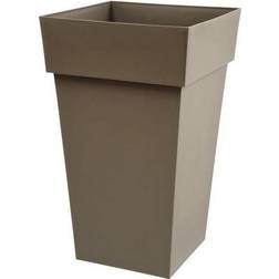 EDA Pot De Fleur Haut Carré 39 x 39 x 65 cm - Taupe