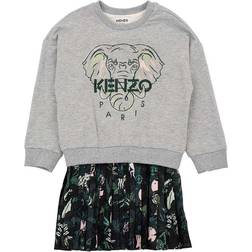 Kenzo Girls Elephant Print Sweater And Dress Grey 10Y GREY 10Y