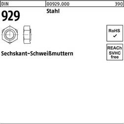 Sonstige Sechskant-Schweißmuttern, DIN 929 Stahl blank 5