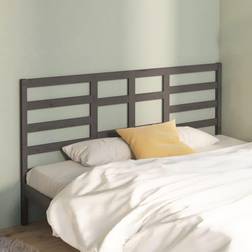 vidaXL Per Letto Grigio 206x4x104 cm Legno Massello Di Pino Testiera