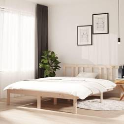 vidaXL Estructura De Cama De Madera Maciza 140x190 cm - Marrón