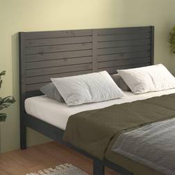 vidaXL Per Letto Grigia 126x4x100 cm In Legno Massello Di Pino Testiera