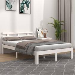 vidaXL Estructura De Cama Madera Maciza Blanca 140x200 cm