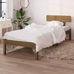 vidaXL Honungsbrun Massiv Furu 90x190 cm Sängram