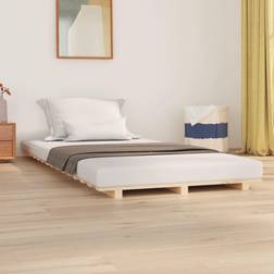 vidaXL Massivt Fyrretræ Sengestel 90x190 cm Grå Sengeramme