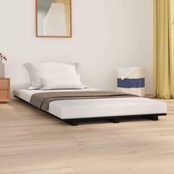 vidaXL Estructura De Cama Madera Maciza De Pino Negro 90x200 cm