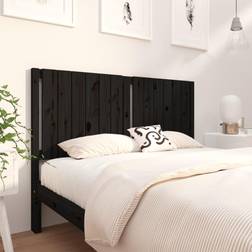 vidaXL De Cama Madera Maciza De Pino Negro 145.5x4x100 cm Cabecero