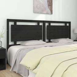 vidaXL De Cama Madera Maciza De Pino Negro 205.5x4x100 cm Cabecero