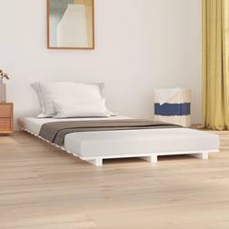 vidaXL Estructura De Cama Madera Maciza De Pino Blanco 90x190 cm