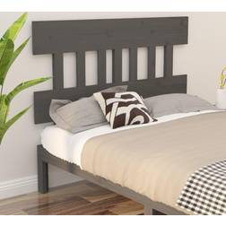 vidaXL Hoofdbord 143,5 x 3 x 81 cm Massief Grenenhout Grijs