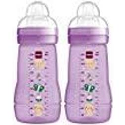 Mam Biberón Easy Active 270 ml, gato/mariposa en un paquete doble