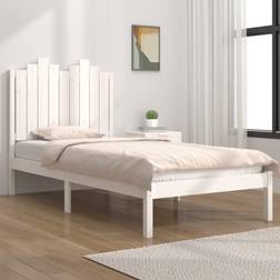vidaXL 100x200 cm Massivt Fyrretræ Hvid Sengeramme
