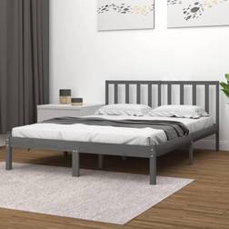 vidaXL grey, 200 Solid Pine Bed Frame Bed