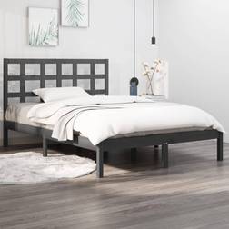 vidaXL Estructura De Cama De Madera Maciza De Pino Gris 200x200 cm