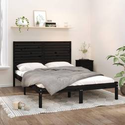 vidaXL Estructura De Cama De Madera Maciza Negra 140x200 cm