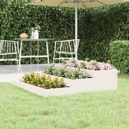 vidaXL Plantekasse 107 x 107 x 27 cm Massivt Fyrretræ Hvid Plantekasse