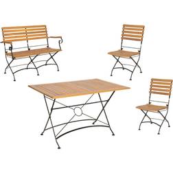 Acamp Acamp Gartensitzgruppe Lindau schwarz Holz B/H/T: ca. 125x80x75 cm