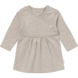 Noppies Baby Baby flicka Dress ls Nevada barnklänning, taupe melange-P757, 68