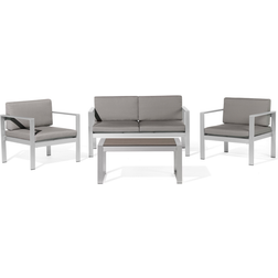 Beliani Dunkelgrau Aluminium Polyester 6-Sitzer Terrasse Lounge-Set