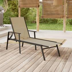 vidaXL cream Sun Lounger