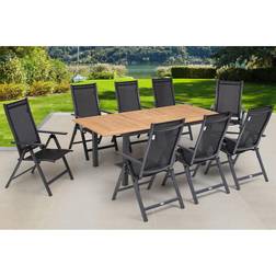 Outflexx Garten Anthrazit Matt Alu Teak 150 x 90 cm Essgruppe