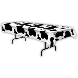 Beistle 54 x 108 Cow Print Tablecover- White/Black, 2/Pack Quill