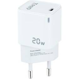 Tooq Cargador de Pared USB-C PD20W, Blanco