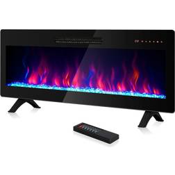 Belleze 42" Electric Fireplace, 1400 W, Wall Mounted/ Freestanding Black 42 Inch Black 42 Inch