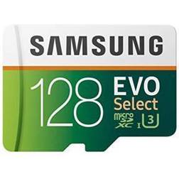 Samsung EVO Select 128GB microSDXC UHS-I U3 100MB/s Full HD & 4K UHD Memory Card with Adapter (MB-ME128HA)