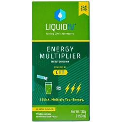 Liquid I.V. Energy Multiplier, Supercharged Energy Drink Mix, Lemon Ginger, Stick