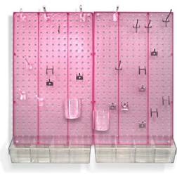 Azar Displays 70-Piece Pegboard Organizer Kit, Pink