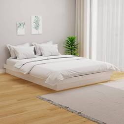 vidaXL 120x190 cm Small Double Massivt Træ Hvid Sengeramme