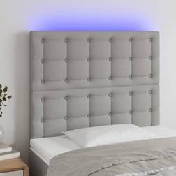 vidaXL med LED-lys 80x5x118/128 cm Stof Lysegrå Sengegavl