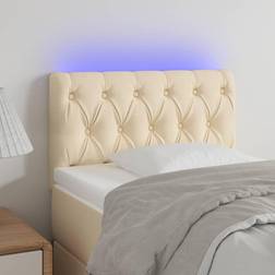 vidaXL Con Led De Tela Color Crema 80x7x78/88 cm Cabecero