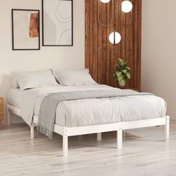 vidaXL white, 195.5 Solid Pinewood Bed Frame