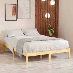 vidaXL 140x190 cm Massivt Fyrretræ Sengeramme