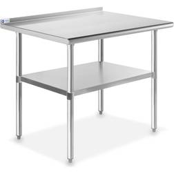 GRIDMANN Stainless Steel Kitchen Prep Table 36 Inches with Backsplash & Shelf, NSF Commercial Work