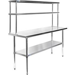 GRIDMANN NSF Stainless Steel Commercial Kitchen Prep & Work Table Plus A 2 Tier Shelf